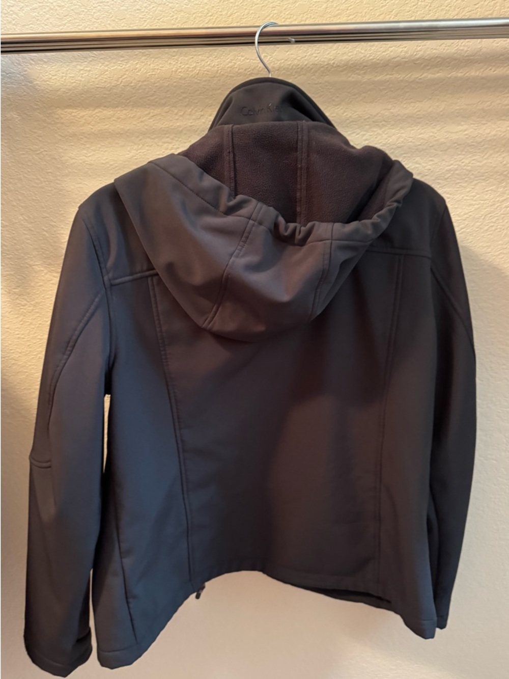 Calvin Klein Men's Hooded Softshell Jacket - Charcoal Gray - Picture 2 of 3